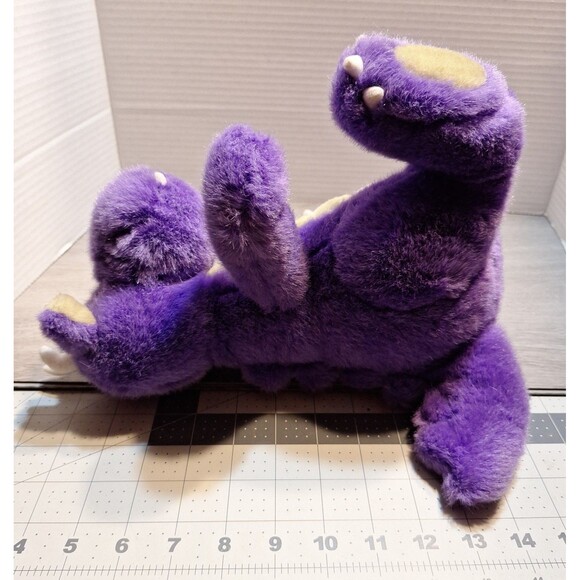 Vintage Commonwealth Fat Dragons Purple 1991 Plush Stuffed Animal Toy - Picture 2 of 8